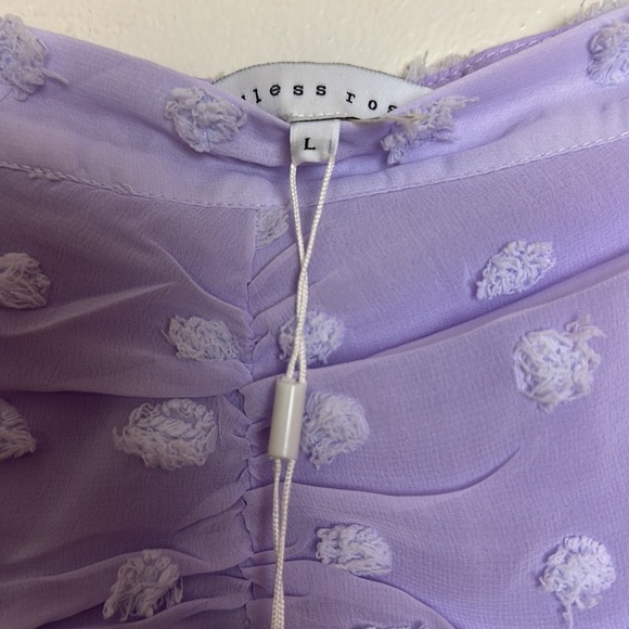 Endless Rose Tiered Ruffle Swiss Dot Maxi Length Lilac Purple Skirt - Picture 8 of 8